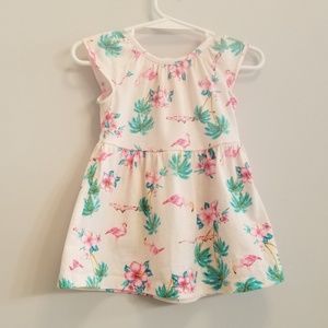 Carter's Floral Pink Flamingo Print Dress